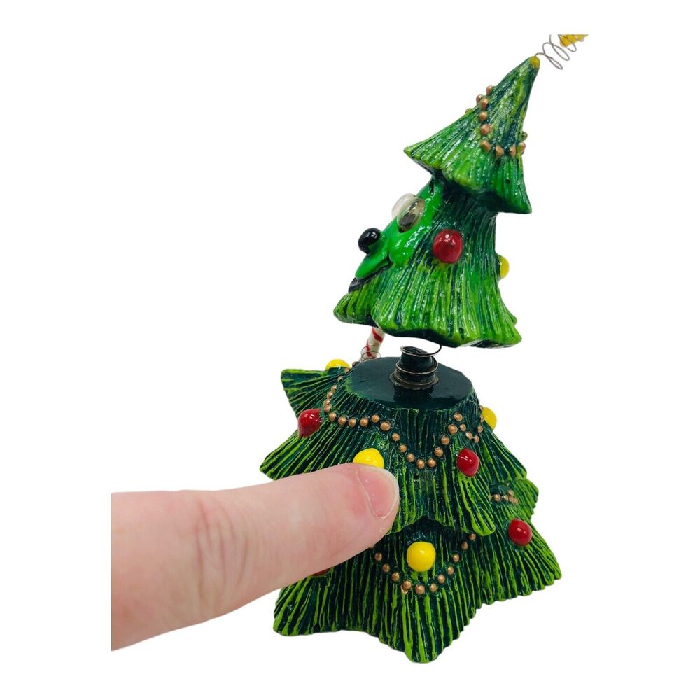 Fitz & Floyd Christmas Jingling Tree Spring Bobble Waving Candy Cane w/ Box READ - Picture 3 of 9